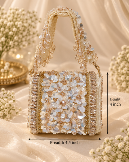Ivory Sequin & Crystal Bridal Handbag