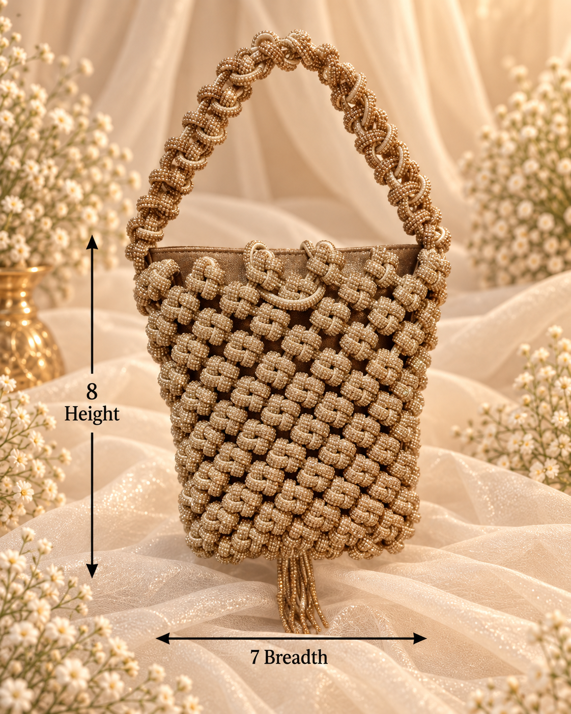 Golden Beaded Bridal Bag (Big)