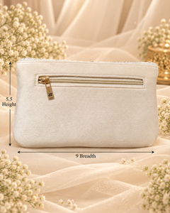 Ivory Champagne Heart Bridal Clutch (Big)
