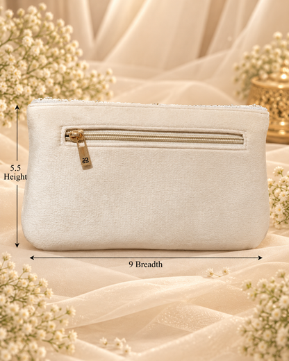 Ivory Champagne Heart Bridal Clutch (Big)