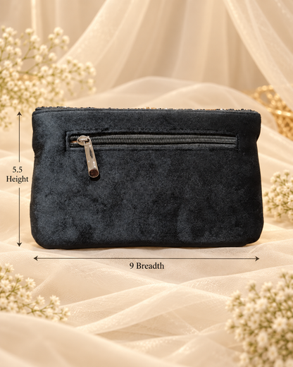 Black & Gold Heart Clutch (Big)