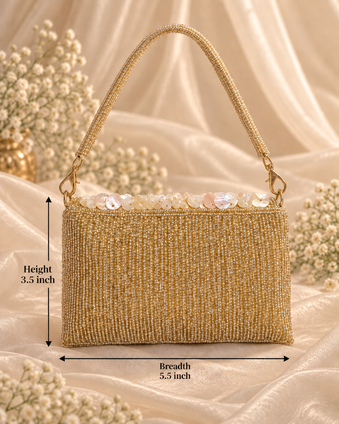 Pearl Beaded Bridal Clutch (Mini)
