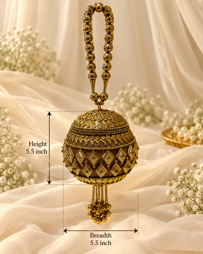 Regal Gold Bridal Potli Clutch (Mini)