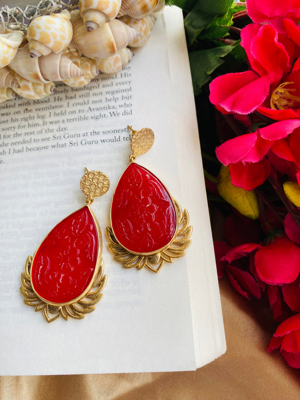 Coral Pineapple Earrings