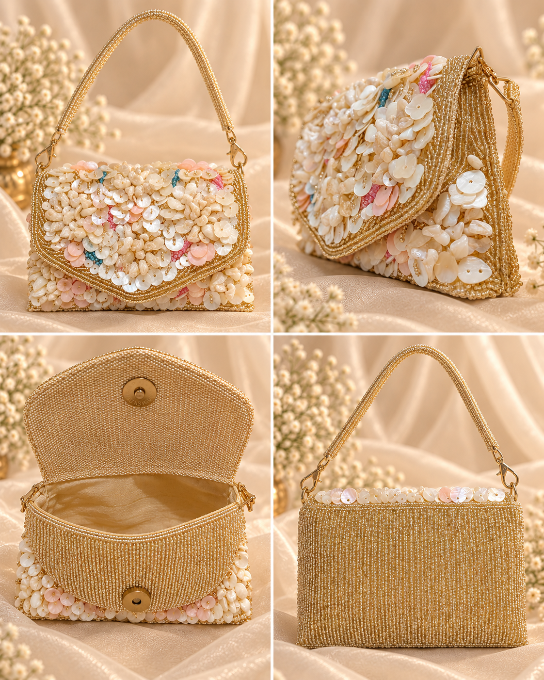 Pearl Beaded Bridal Clutch (Mini)