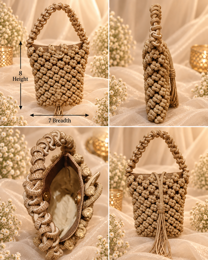 Golden Beaded Bridal Bag (Big)