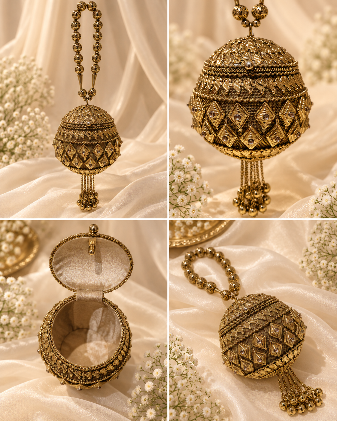 Regal Gold Bridal Potli Clutch (Mini)