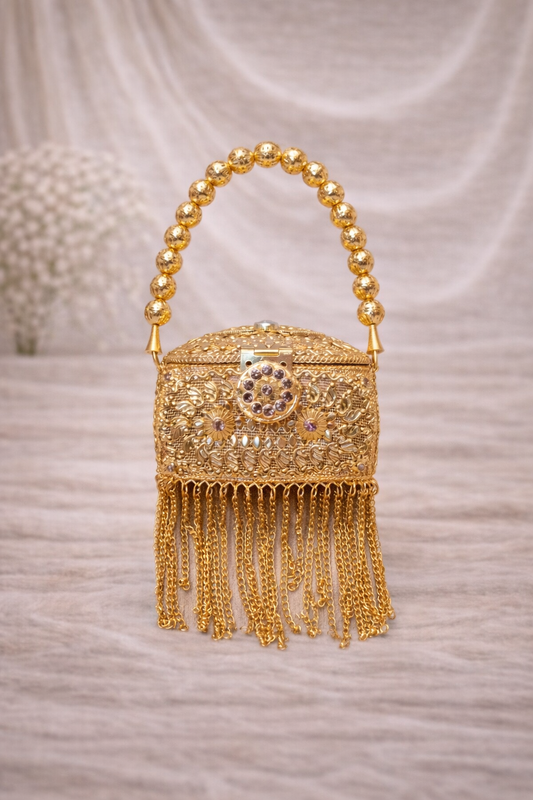 Zarina Cascade Gold Clutch