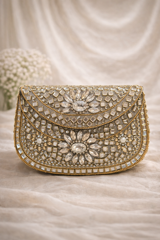 Crystal Kundan Clutch