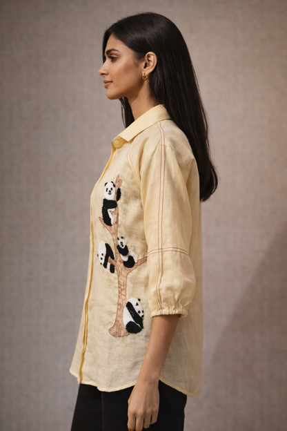Panda Play Linen Shirt