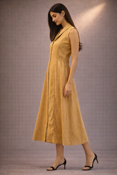 Yellow Long Zip Dress