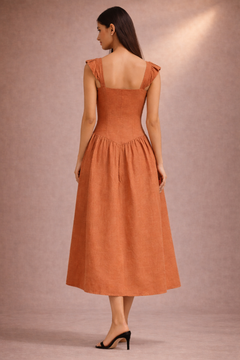 Bow Rust Orange Dress