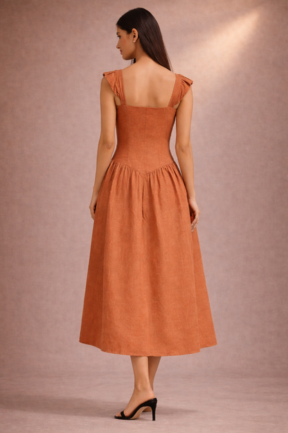 Bow Rust Orange Dress