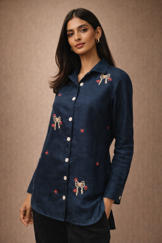 Dark blue bow all ovr