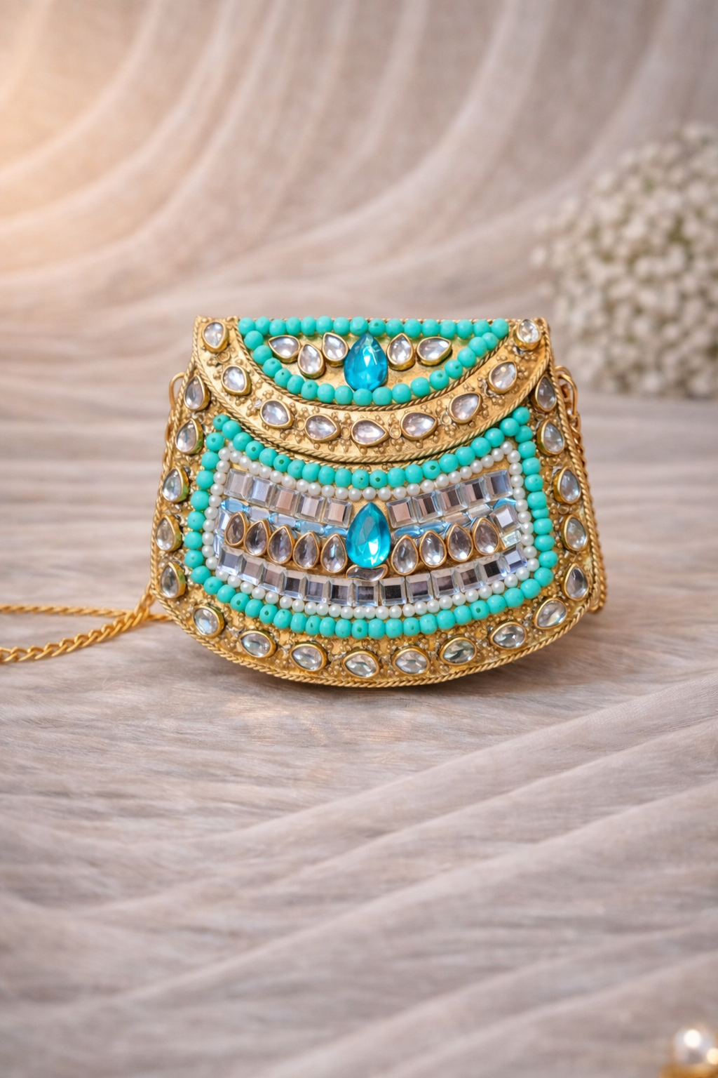 Aqua Heritage Clutch (Mini)