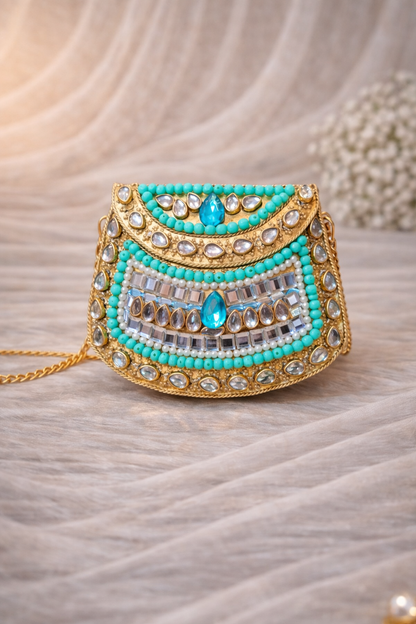 Aqua Heritage Clutch (Mini)