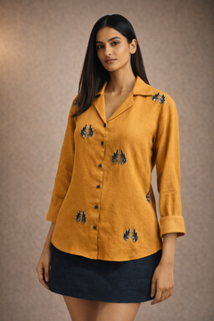 Mustard Wings Linen Shirt