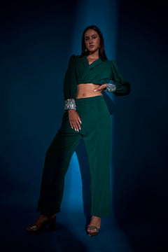 GREEN BIG CUFF CO-ORD SET