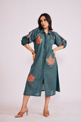 MAPLE LEAF APPLIQUE DRESS