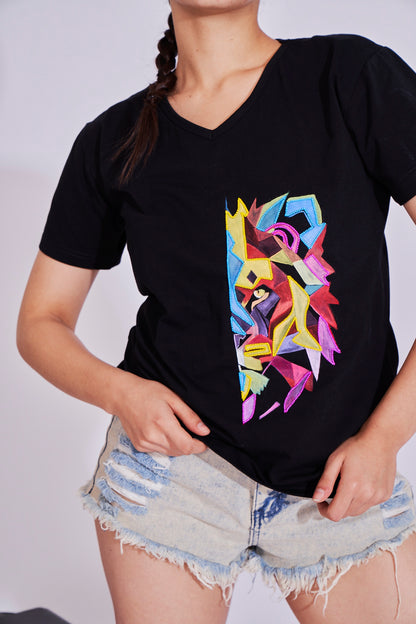 LION HAND PAINTED T-SHIRT