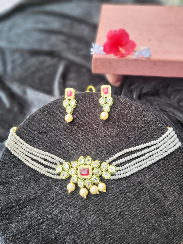 Flower Style Grey Jewellery Set