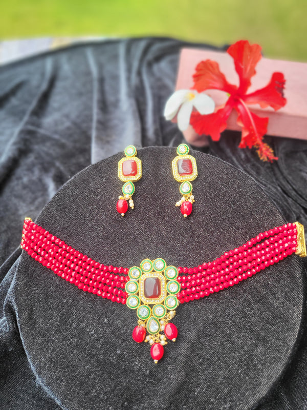 Red Gemstone Choker