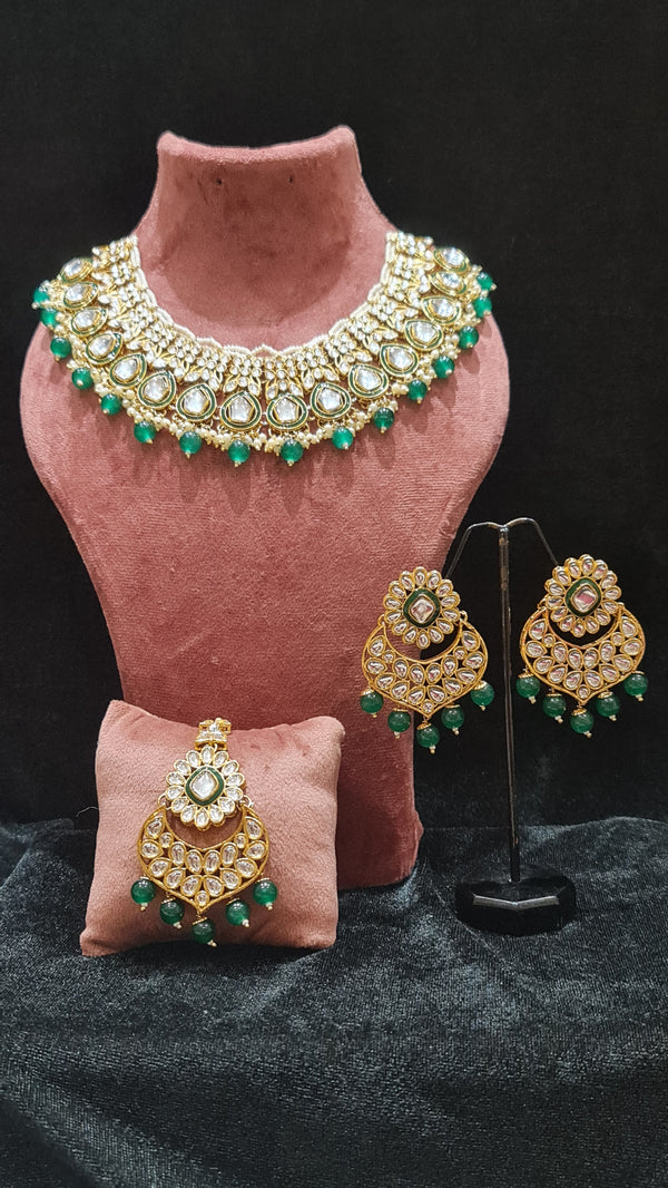 Ethnic Allure Green Necklace Set