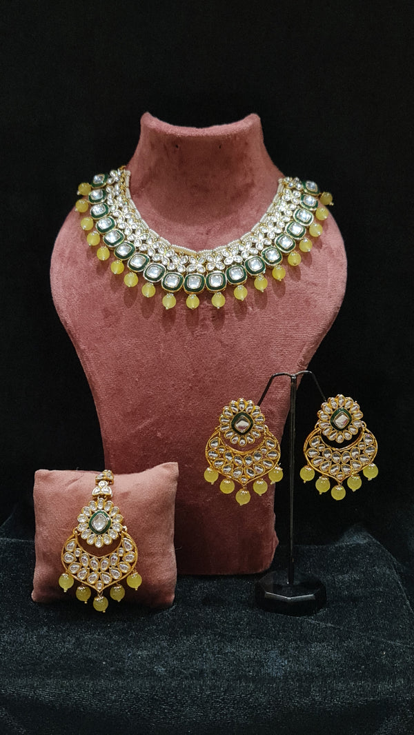 Ethnic Allure Yellow Necklace Set