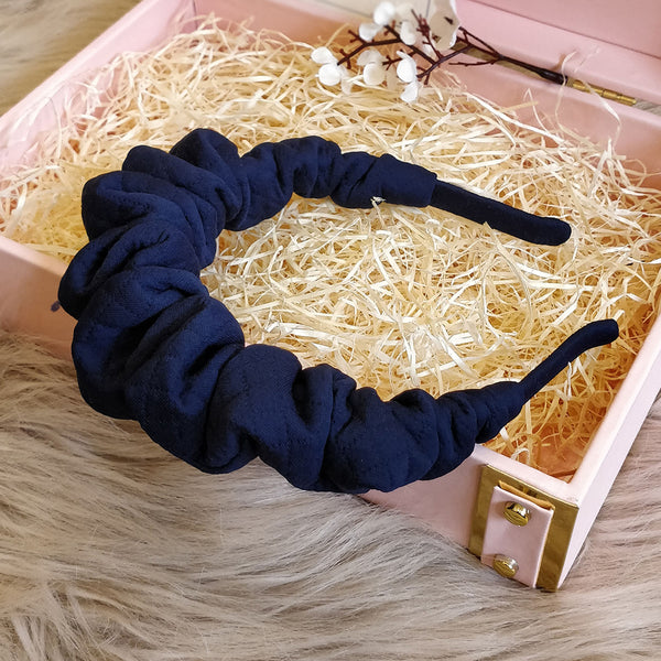 Navy Blue Scrunchy Headband Only