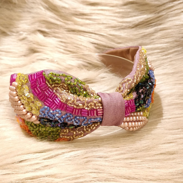 Onion Pink Multi-Color Hairband Only