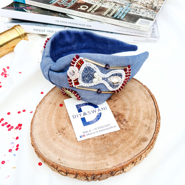 Denim Hour Glass Hairband