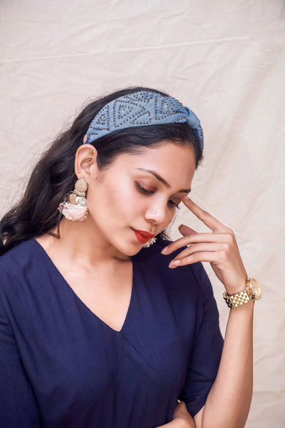 Denim Metallic Hairband Cum Bandana