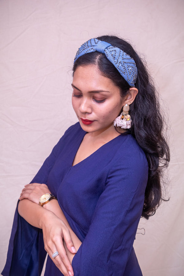 Denim Metallic Hairband Cum Bandana