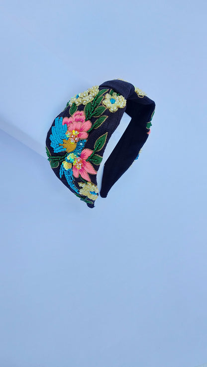 Blooming Bird Hairband In Black