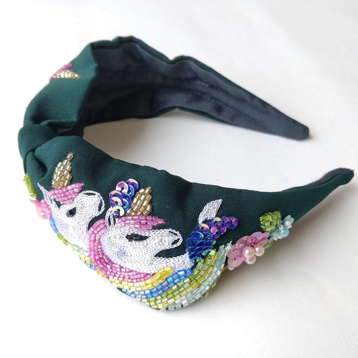 Green Double Unicorn Hairband