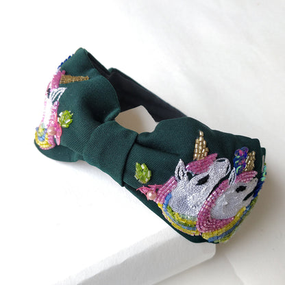 Green Double Unicorn Hairband