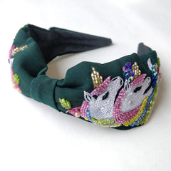 Green Double Unicorn Hairband