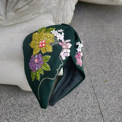 Green Flower Girl Hairband