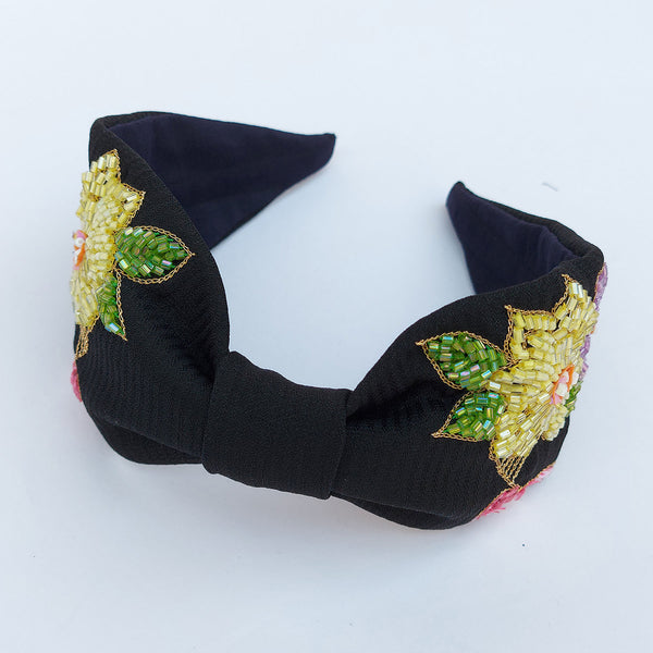 Black Flower Girl Hairband