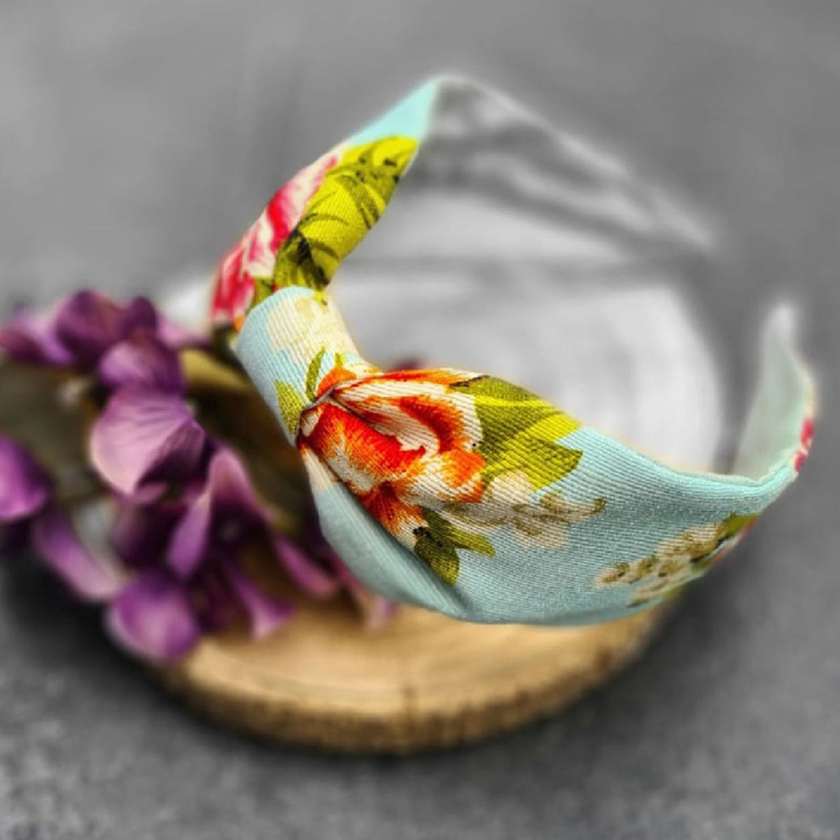 Aqua Blue Printed Hairband
