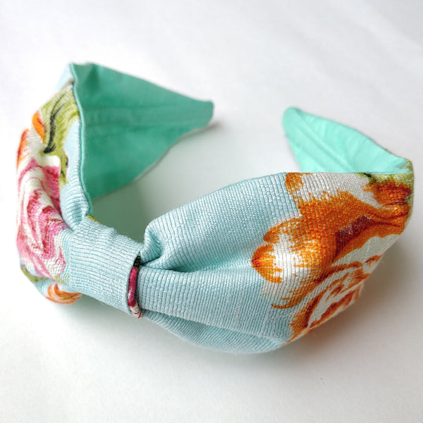 Aqua Blue Printed Hairband