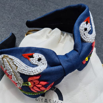 Denim Swan Hairband