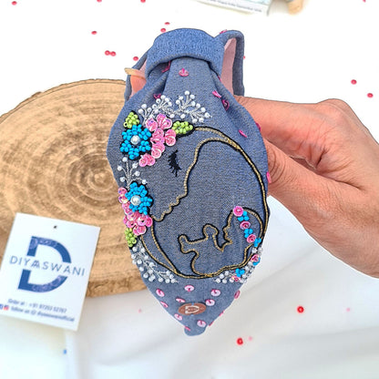 Denim Mom-To-Be Hairband