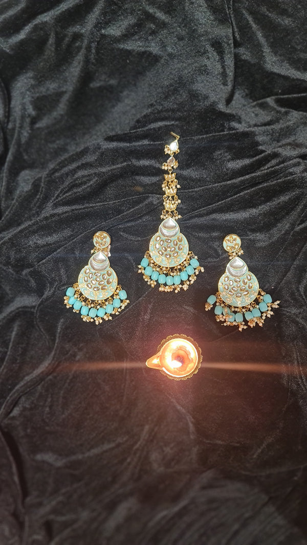 Traditional Indian Jhumka Earrings Blue