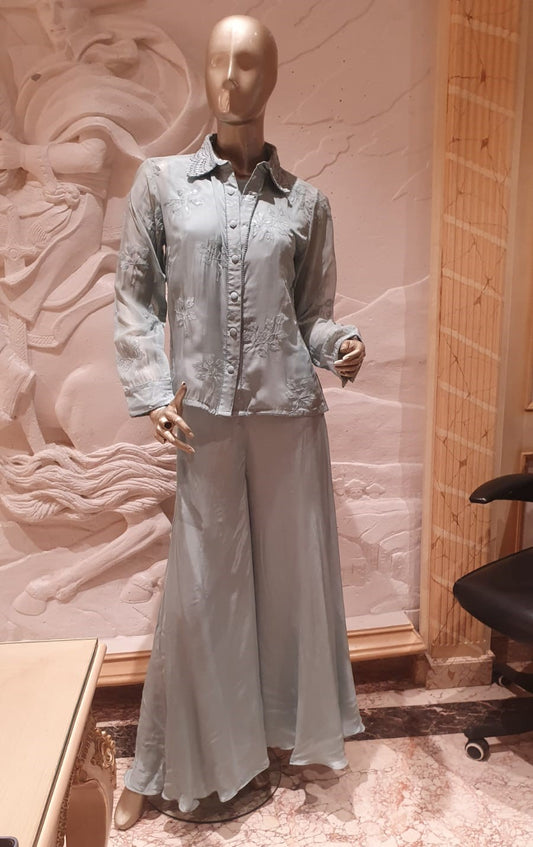 Sage green inner, pant, short shirt