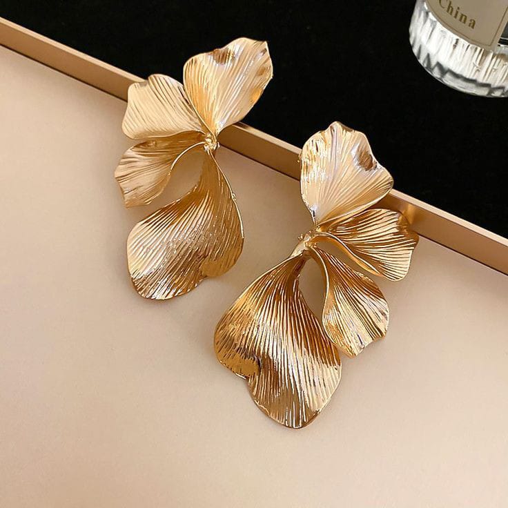 Ruffled Gold Earrings