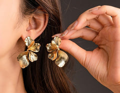 Ruffled Gold Earrings