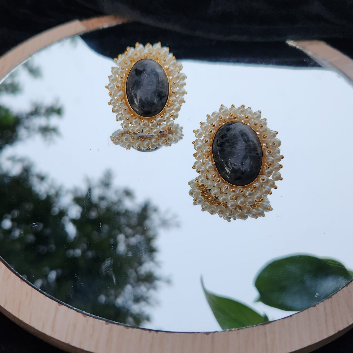 Modern Black Pearl Earrings