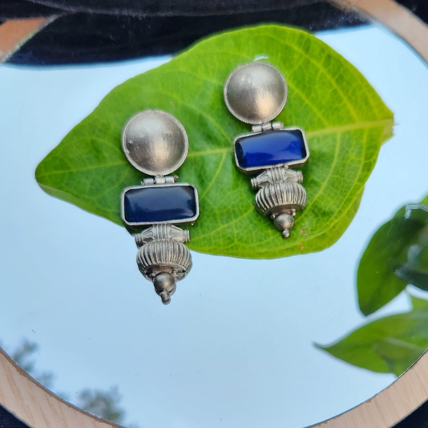 Ethnic Blue Onyx Earring