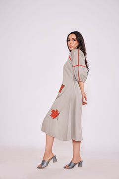 MAPLE LEAF EMBELLISHED DRESS